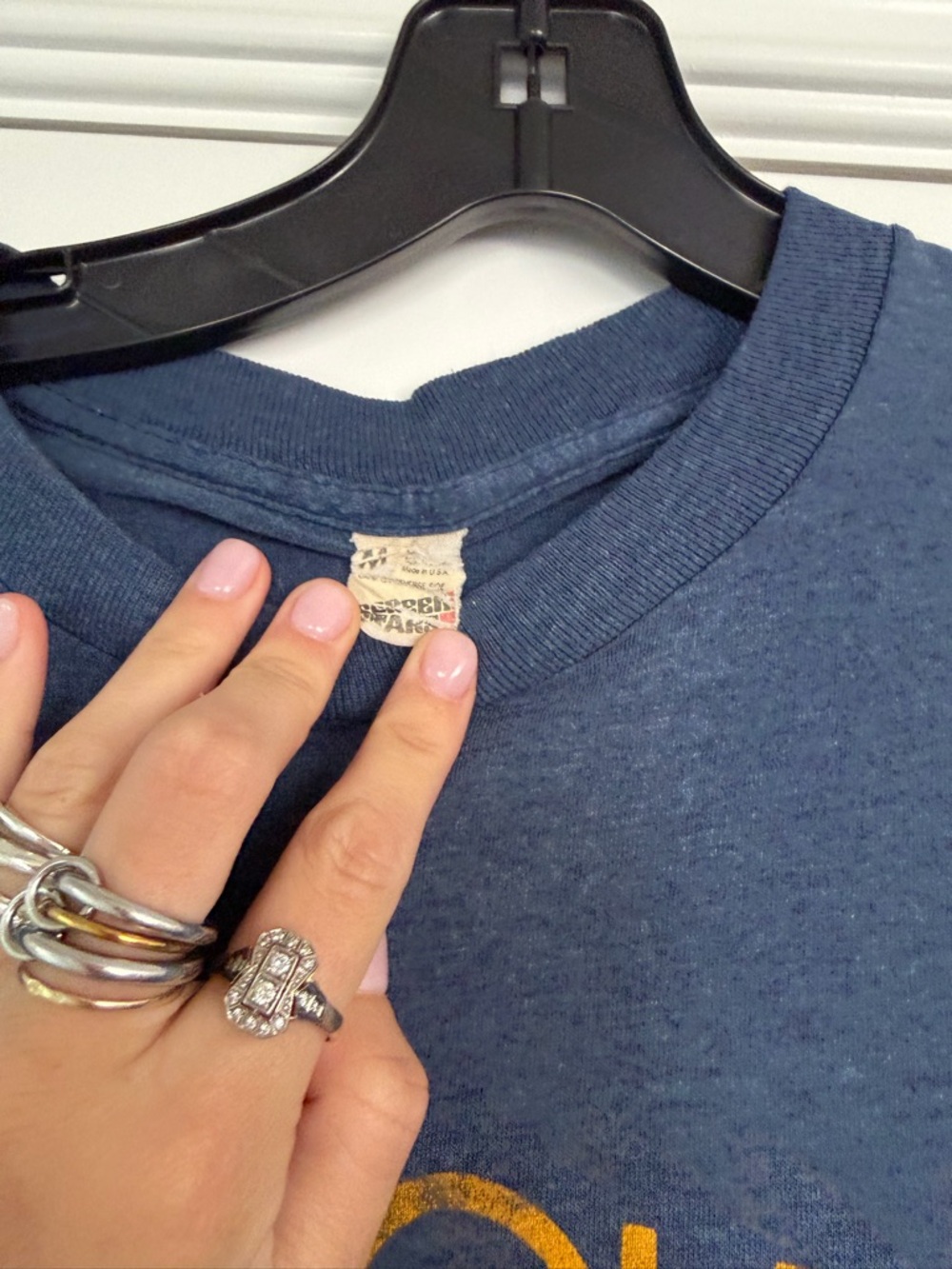 Hanes Blue Tee with Yellow Musician Print - Picture 3 of 4